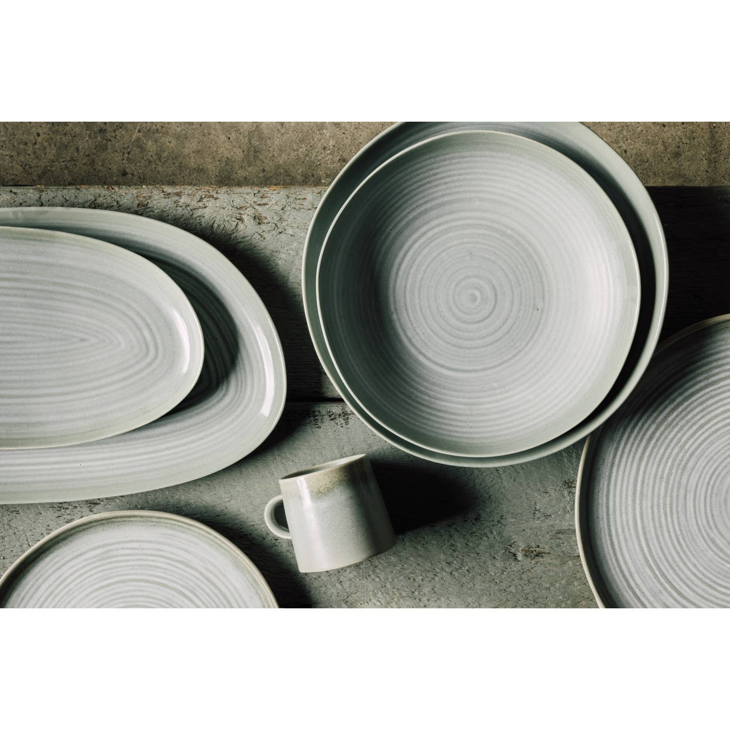 Aquarius Sage Large Oval Platter - DIGS