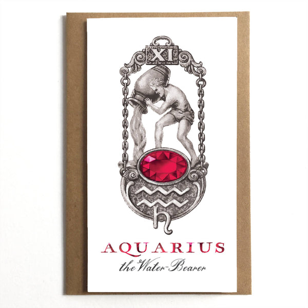 Aquarius the Water Bearer Zodiac Card - DIGS