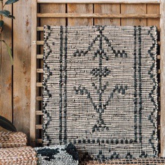 Archer Leather Chindi Rug - DIGS