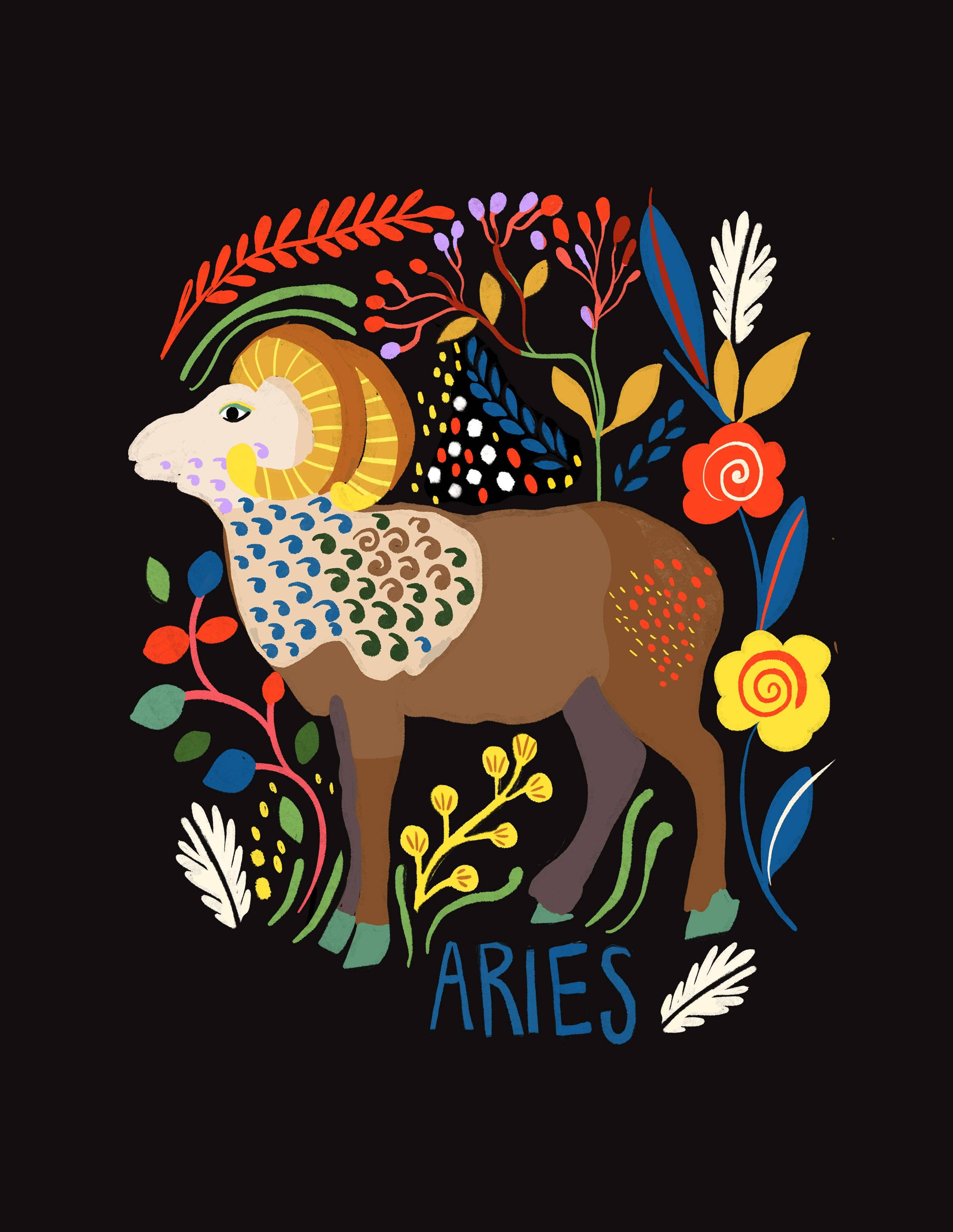 Aries Zodiac Greeting Card - DIGS