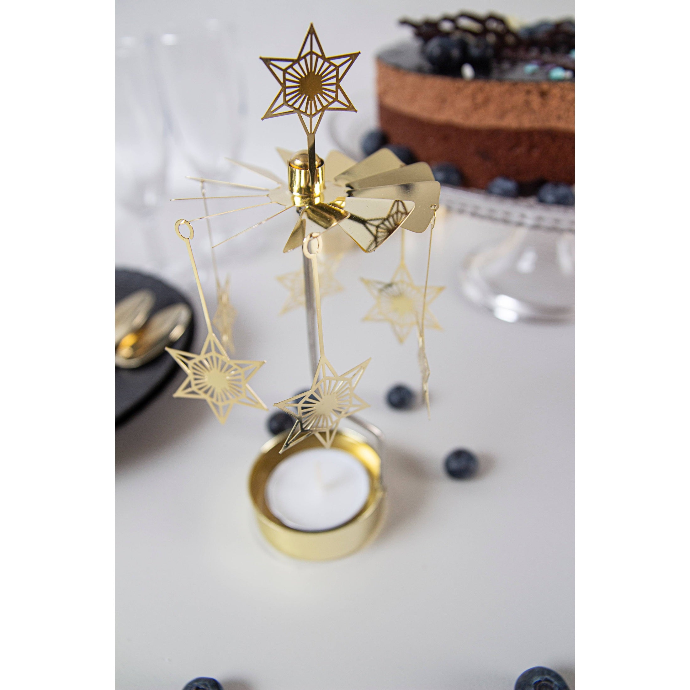 Art Deco Star Tealight Spinner - DIGS