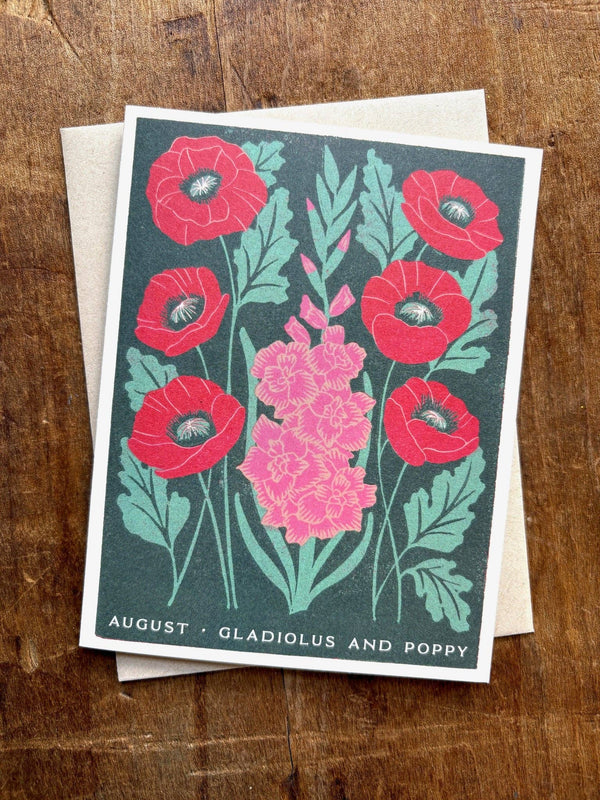 August Month Flowers Card - DIGS