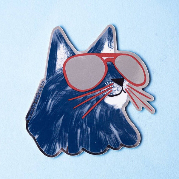 Aviators Cat Mirror Sticker - DIGS