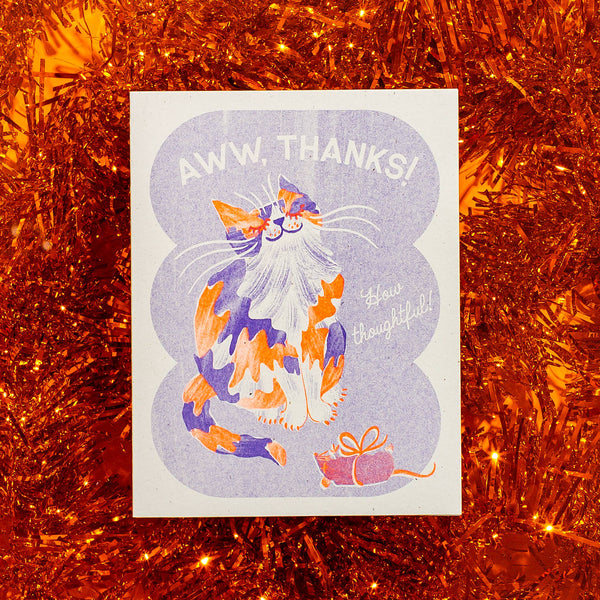 Aww, Thanks! Cat Thank You Card - DIGS