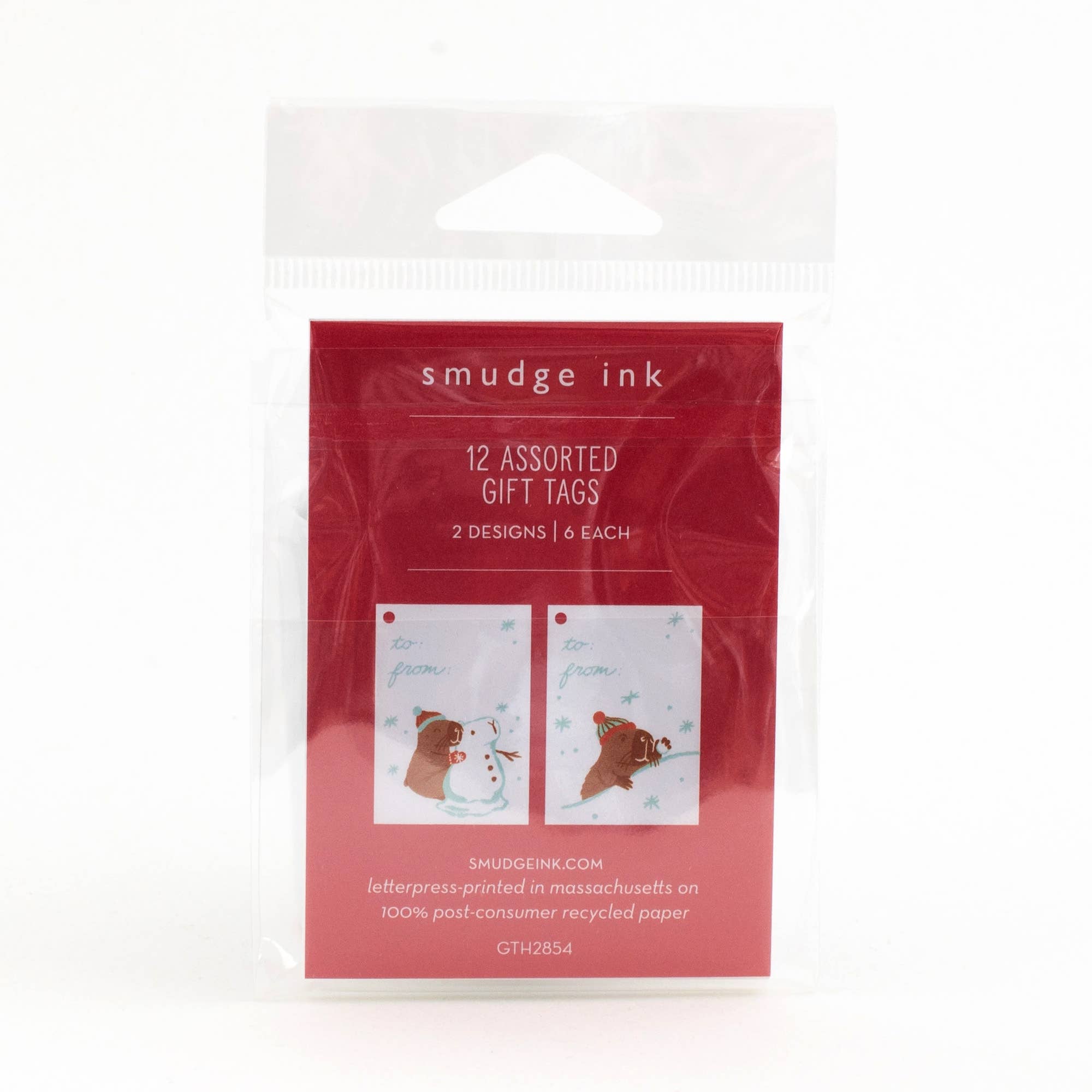 Capybaras in Snow Gift Tag Set