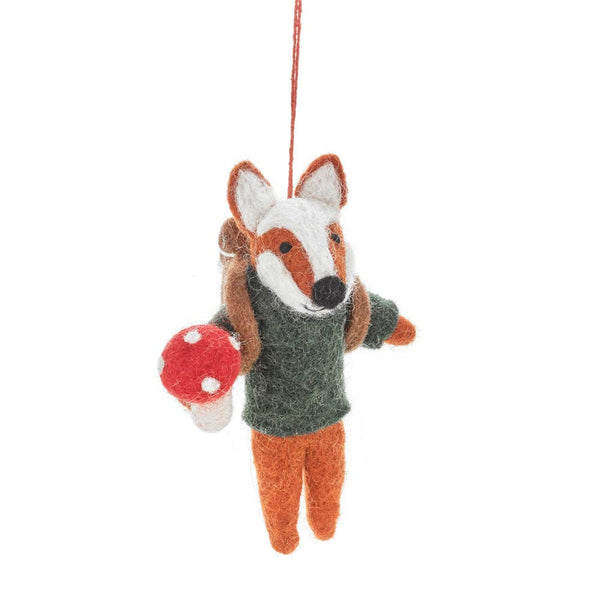 Frankie Foraging Fox Felt Ornament