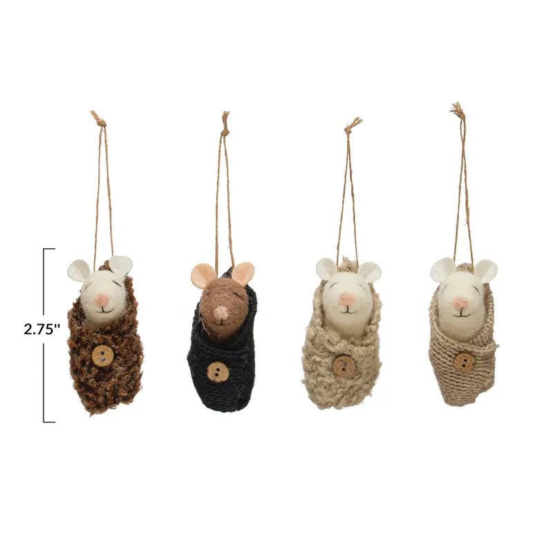 Baby Mouse in Swaddle Ornament - DIGS