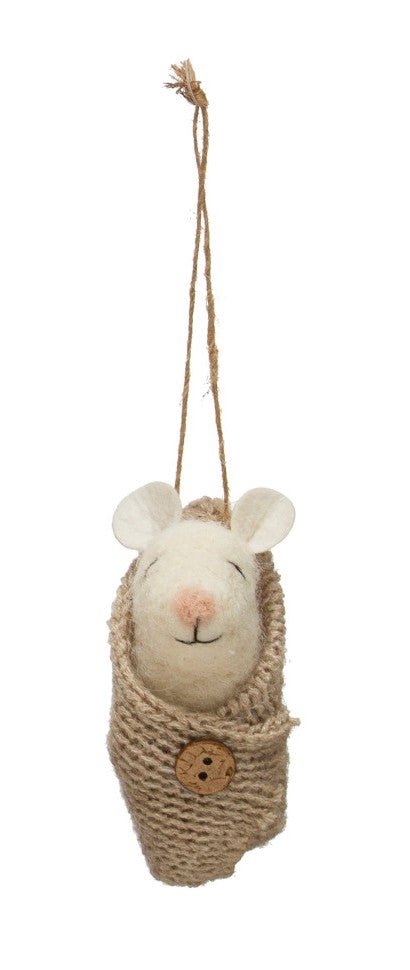 Baby Mouse in Swaddle Ornament - DIGS