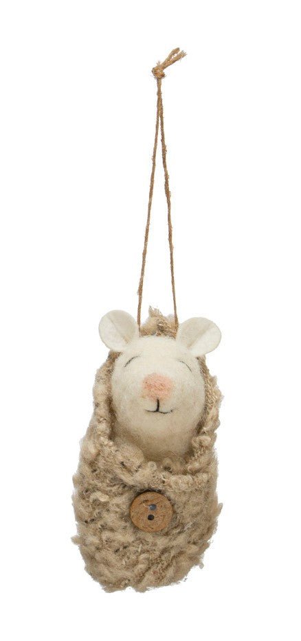 Baby Mouse in Swaddle Ornament - DIGS