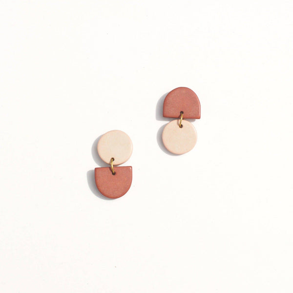 Backflip Clay Earrings: Cocoa Cream - DIGS