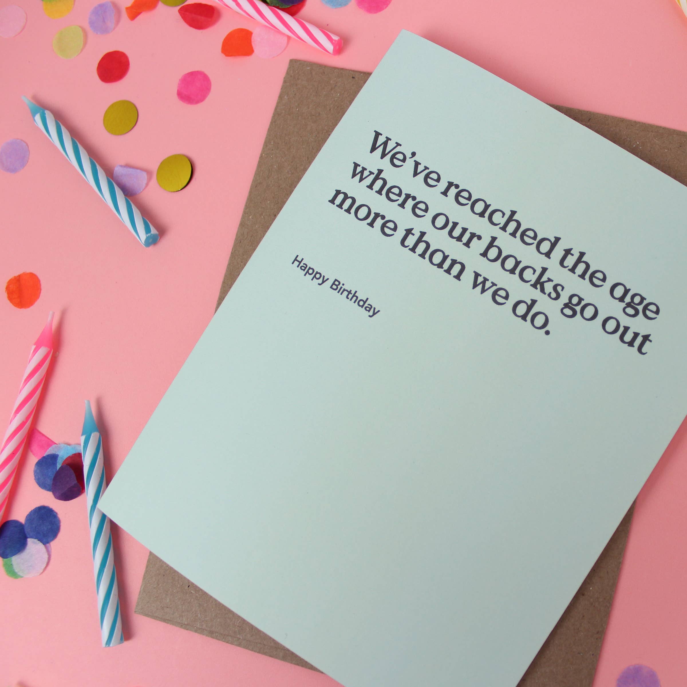 Backs Go Out Birthday Card - DIGS