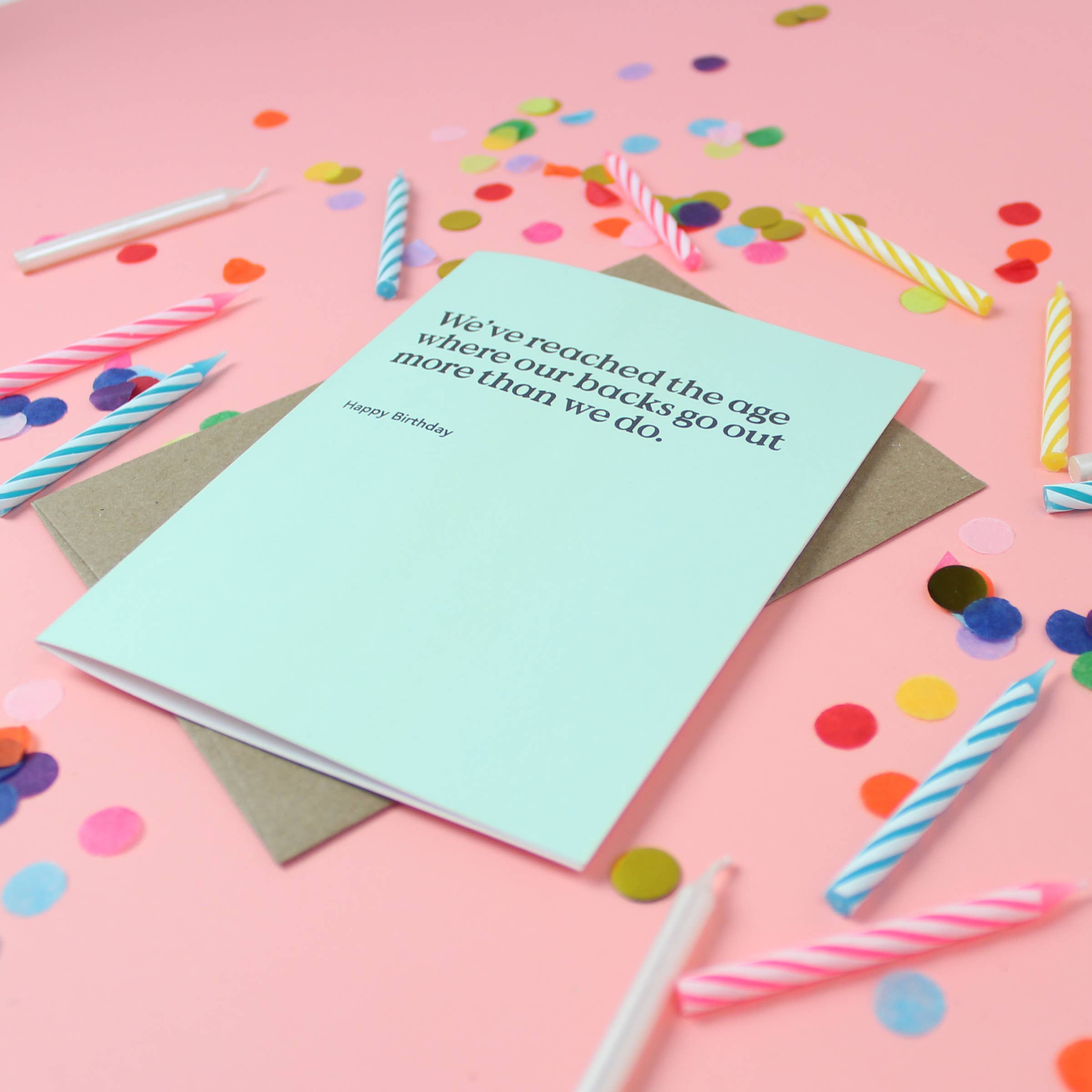 Backs Go Out Birthday Card - DIGS