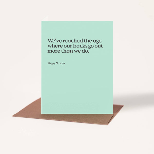 Backs Go Out Birthday Card - DIGS