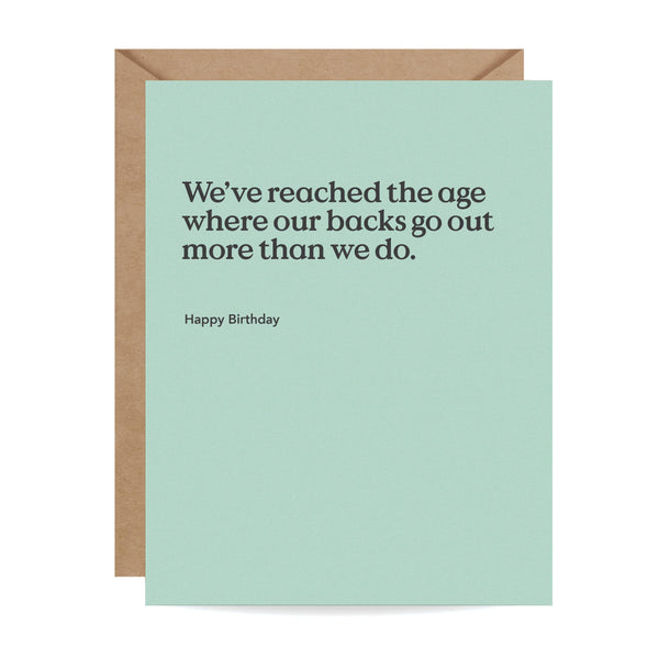 Backs Go Out Birthday Card - DIGS