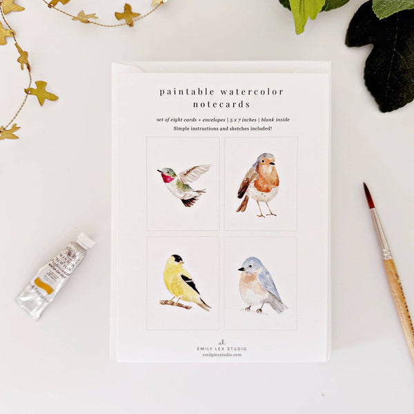 Backyard Birds Paintable Notecards - DIGS