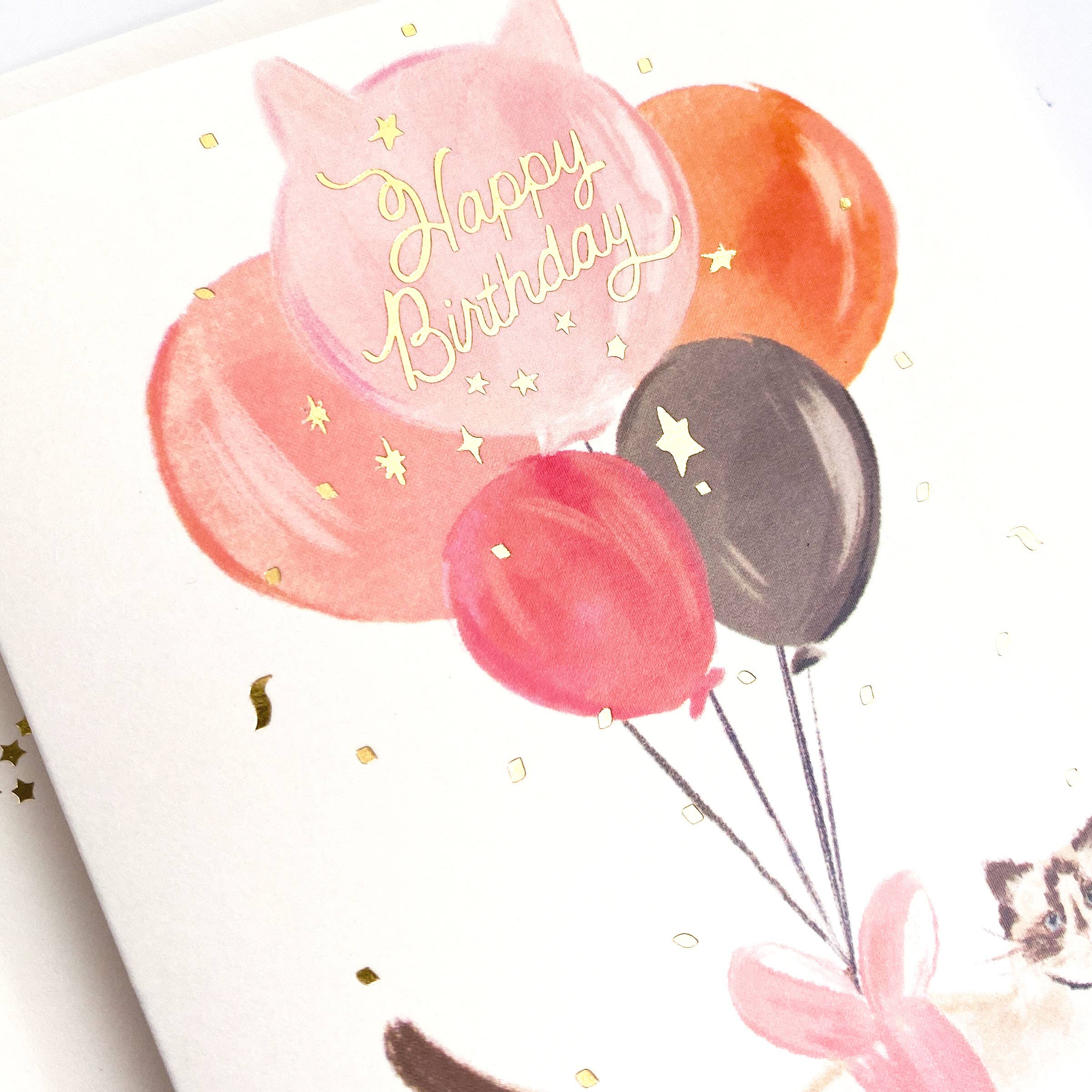Balloon Cat Birthday Card - DIGS