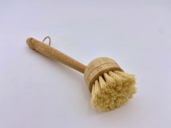 Bamboo Long Handled Dish Brush with Replacement Head - DIGS