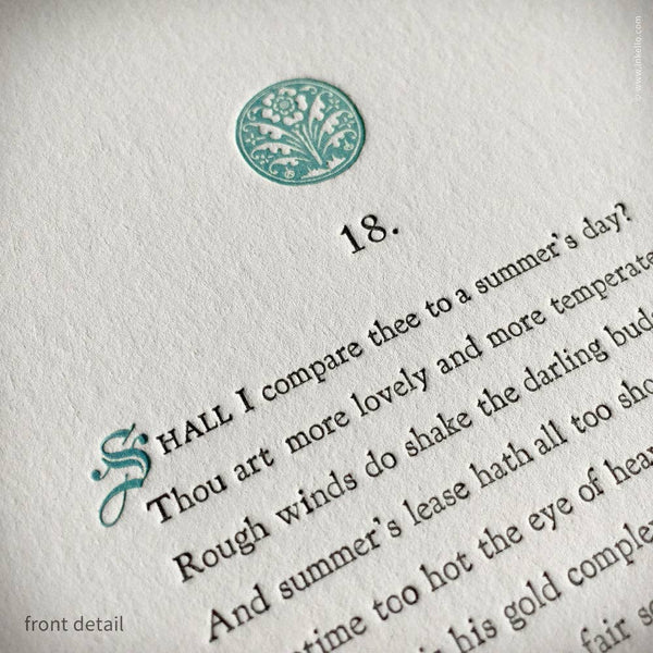 Shakespeare's 18th Sonnet Love Card