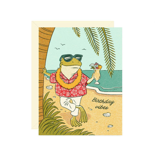 Beach Frog Birthday Card - DIGS