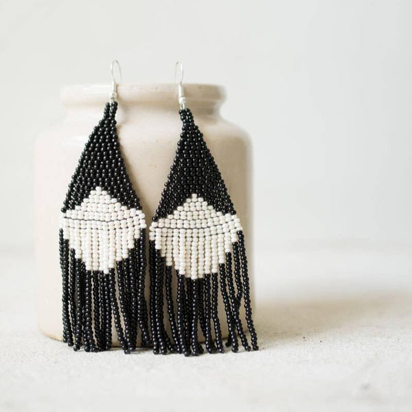 Beaded Fringe Earrings: Concha - DIGS