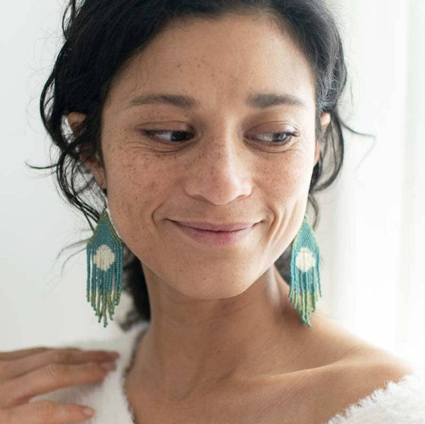 Beaded Fringe Earrings: Luna - DIGS