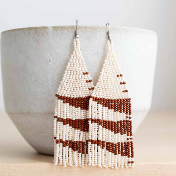 Beaded Fringe Earrings: Roca - DIGS