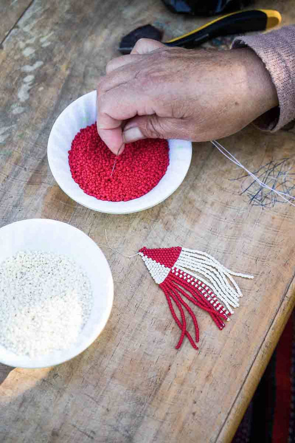 Beaded Fringe Earrings: Rueda - DIGS