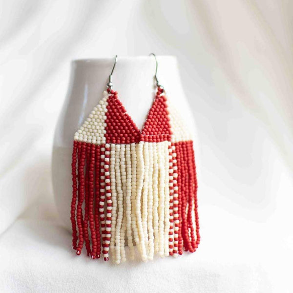 Beaded Fringe Earrings: Rueda - DIGS