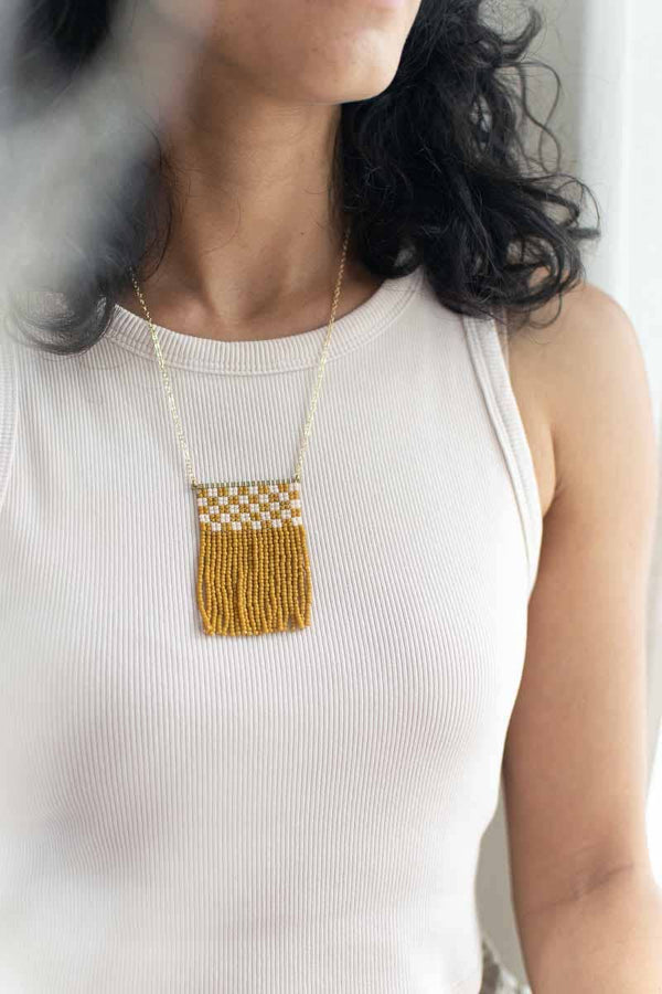 Beaded Fringe Necklace: Cuadrado - DIGS