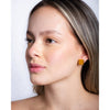 Beaded Tulip Stud Earrings (Cream/Tan) - DIGS
