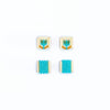 Beaded Tulip Stud Earrings (Salmon/Periwinkle) - DIGS