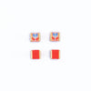 Beaded Tulip Stud Earrings (Salmon/Periwinkle) - DIGS