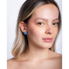 Beaded Tulip Stud Earrings (Salmon/Periwinkle) - DIGS