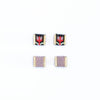 Beaded Tulip Stud Earrings (Salmon/Periwinkle) - DIGS