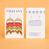 Beaded Tulip Stud Earrings (Salmon/Periwinkle) - DIGS