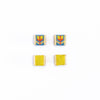 Beaded Tulip Stud Earrings (Teal/Rust) - DIGS