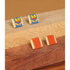 Beaded Tulip Stud Earrings (Teal/Rust) - DIGS