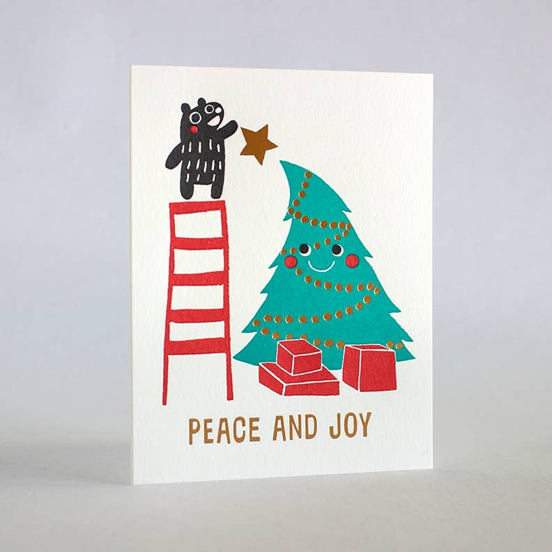 Bear Decorating Tree Card - DIGS