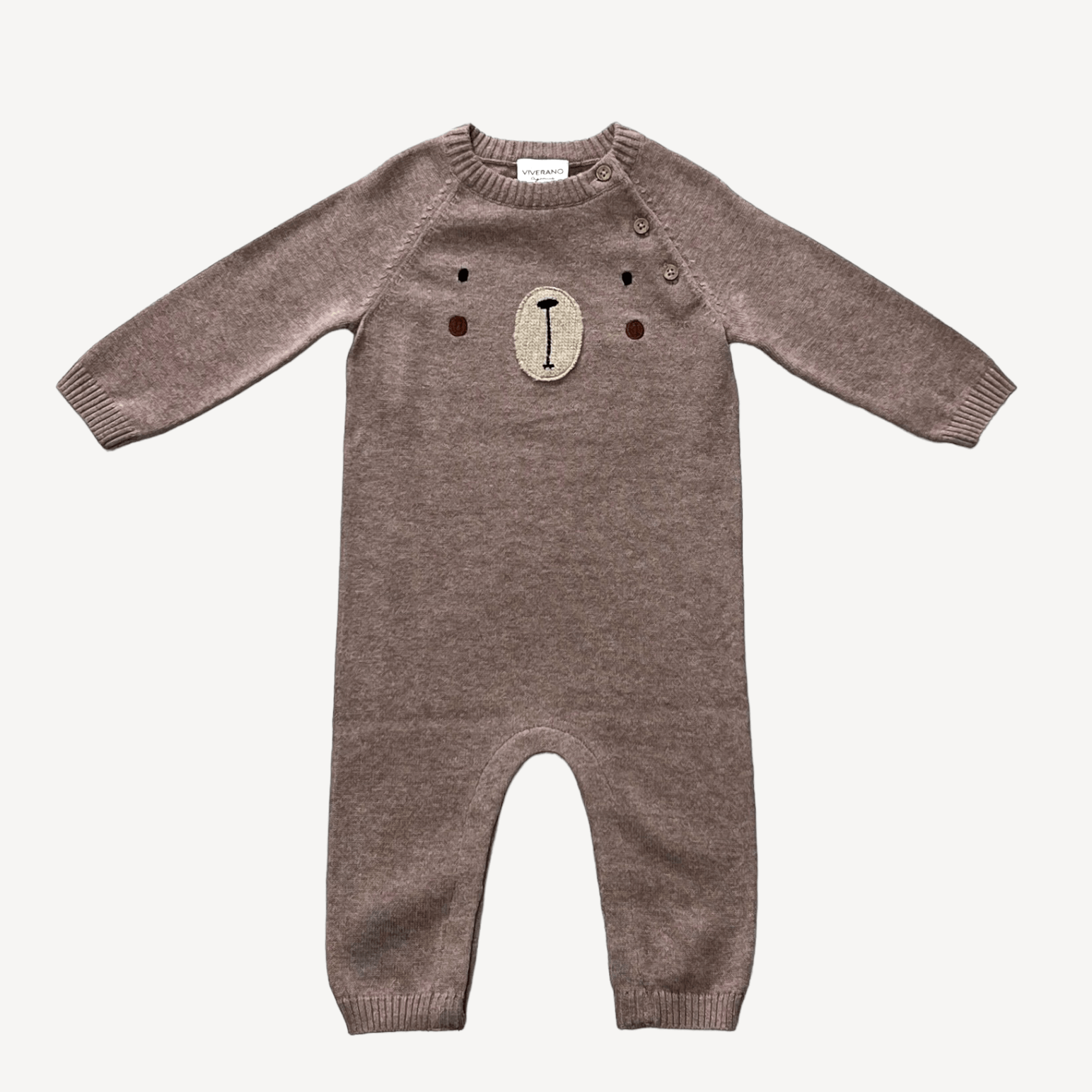 Bear Embroidered Long Sleeve Baby Jumpsuit - DIGS