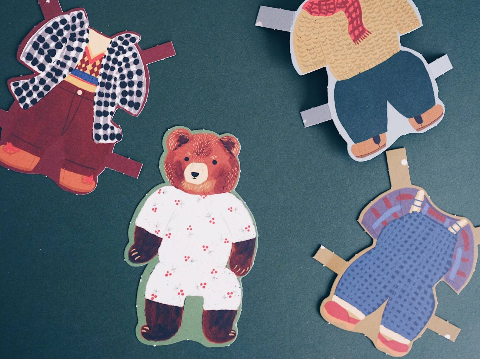 Bear Paper Doll Holiday Card - DIGS