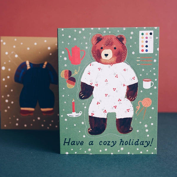Bear Paper Doll Holiday Card - DIGS