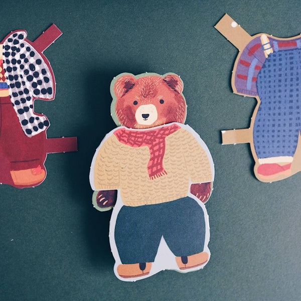 Bear Paper Doll Holiday Card - DIGS