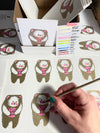 Bear with Cake Linocut Card - DIGS