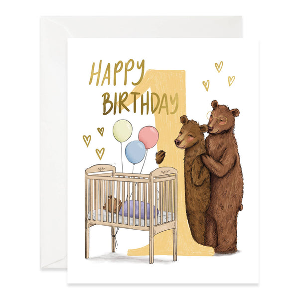 Bears 1st Birthday Card - DIGS