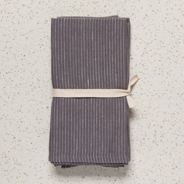 Pinstripe Linen Napkins, Set of 4