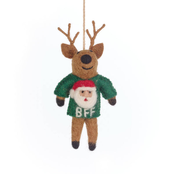BFF Reindeer Felt Ornament - DIGS