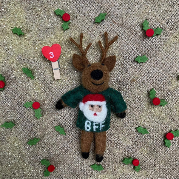 BFF Reindeer Felt Ornament - DIGS