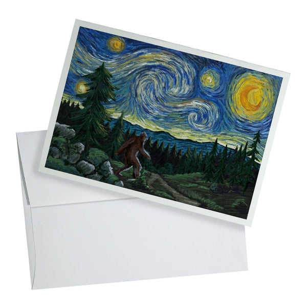 Bigfoot Starry Night Card - DIGS