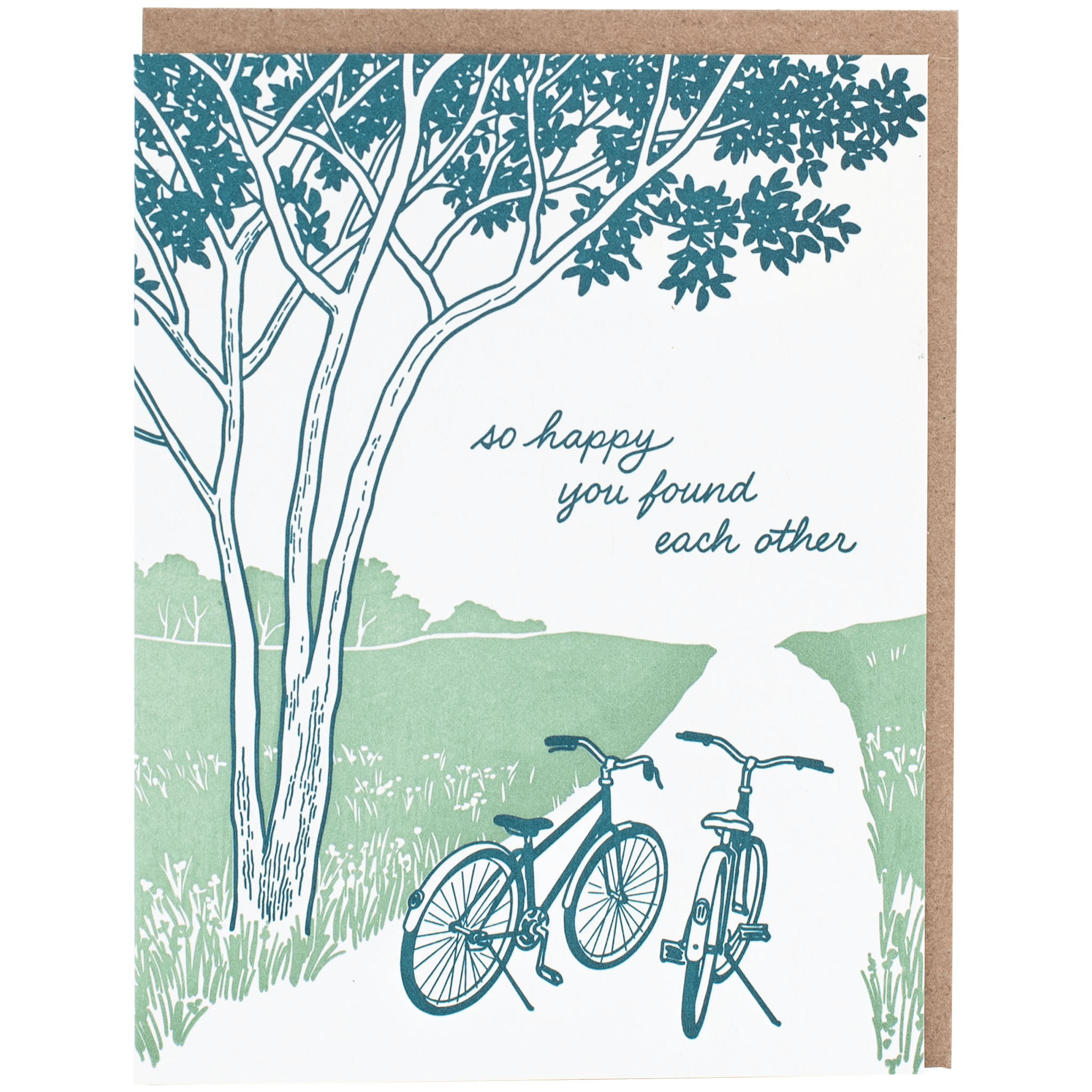 Bikes on a Path Wedding Card - DIGS