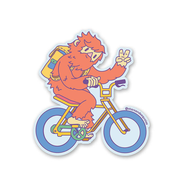 Biking Bigfoot Sticker - DIGS